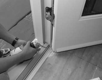 9 Hinged Patio Door Corner Seal Pads Apply sealant at joint, where the threshold cap meets the door jamb.