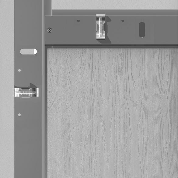 7. 7 HANG THE DOOR(s) Install hinges or other hanging hardware on the door and position the door