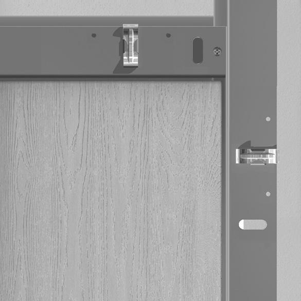 This makes it easy to roll the door into position and install the hinges without having to lift