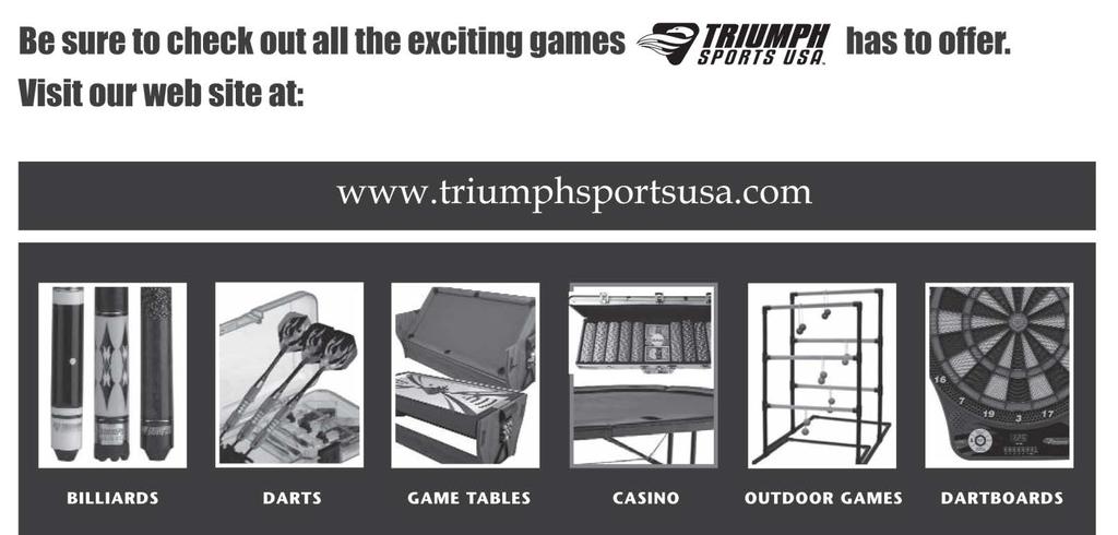 Limited 90-Day Triumph Sports USA, Inc. Warranty All Triumph Sports USA, Inc. (TSU) games have a limited 90-day from date of purchase warranty.