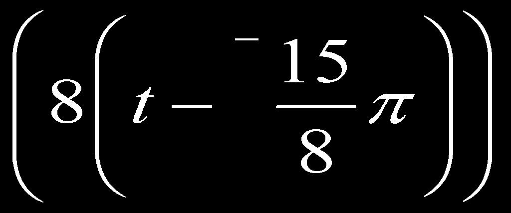 Find the period, amplitude, midline, vertical shift and horizontal phase shift of the function. A = 2/3 V.S. = up 7.4 T = π/4 phase shift = left 15 π/8 midline: y = 7.