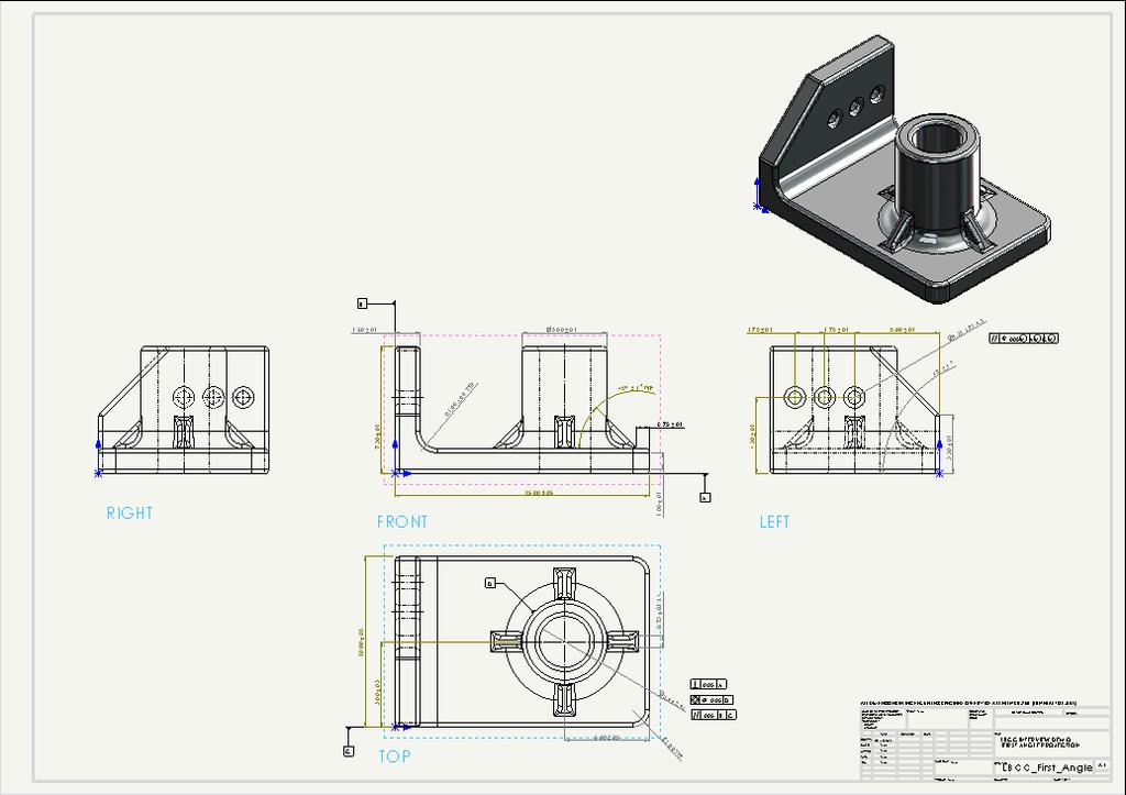 1 How to Create a 3D Model and Corresponding 2D Drawing with Dimensions, GDT (Geometric Dimensioning and Tolerance) Symbols and Title Block in SolidWorks 2013-2014 By Edward Locke This tutorial will