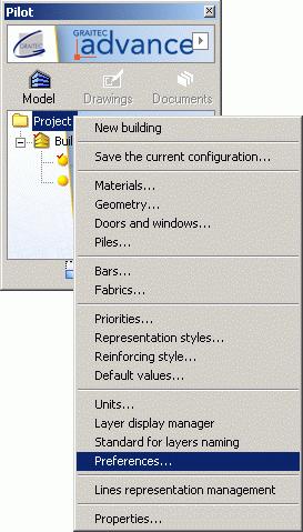 User Guide Pilot context menus Many context menus are displayed when you click a Pilot element. These menus provide quick access to various creation and definition commands.