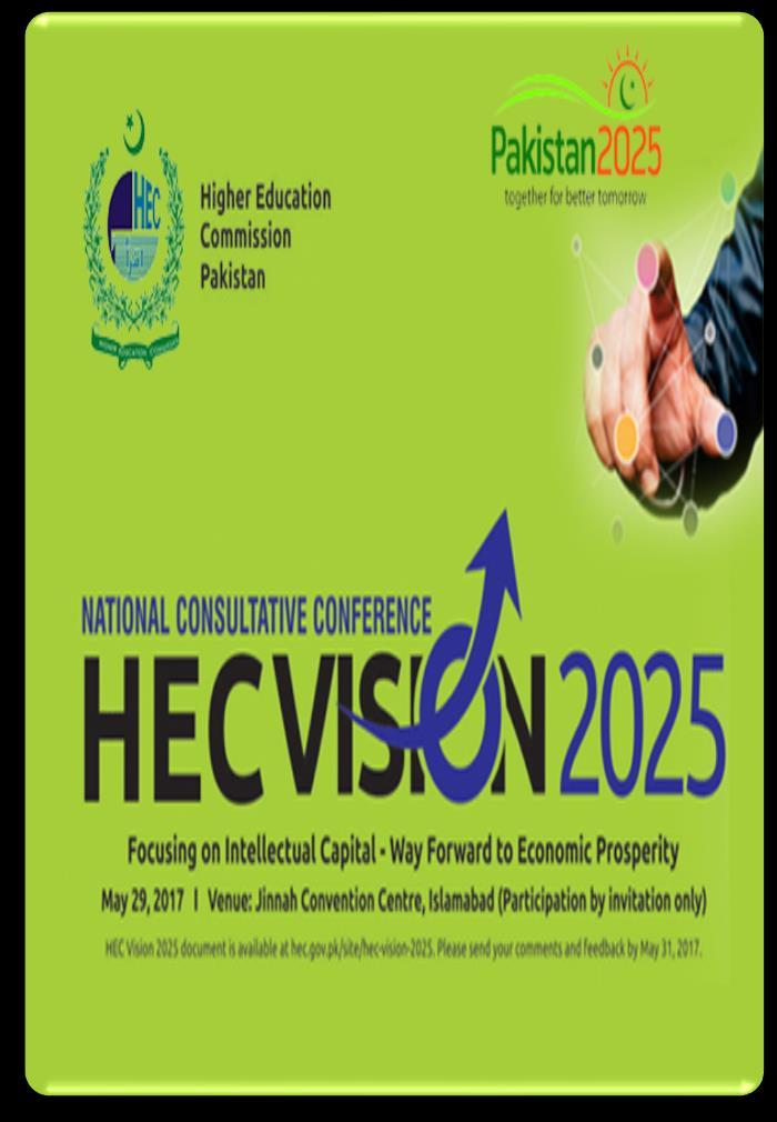 Establishment of Technology Parks in Pakistan HEC Vision 2025 During Yr.