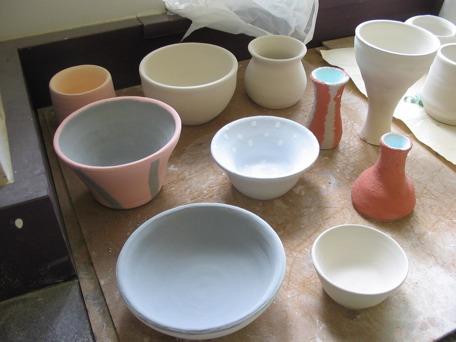 Unfired glazed pieces will not look like their final state. They are often chalky in appearance and texture.