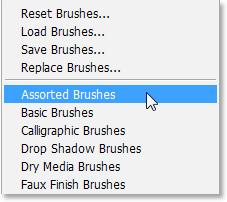 Step 6: Select the Airbrush Soft Round 17 Brush After you ve added the first few sparkles, switch back to the Brushes palette and scroll up the list of preset brushes until you come to the Airbrush