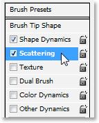 Step 17: Set The Size Control To Fade With Shape Dynamics selected, if you look in the top right of the Brushes palette, you ll see a Size Jitter option, and directly below that, you ll see a Control