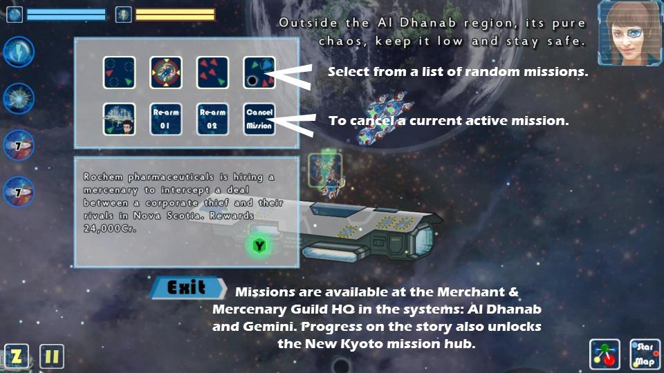 [Missions: Or How to Get Paid Extra for Pew Pew] Once you ve acquired some experience and equip the starter Nomad with some Mk1 Modules (Point Defense, Shield Matrix, Hawkeye Missiles), you can