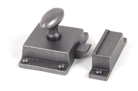 Black Cabinet Latch Natural Smooth Screw fixing. Screws supplied.