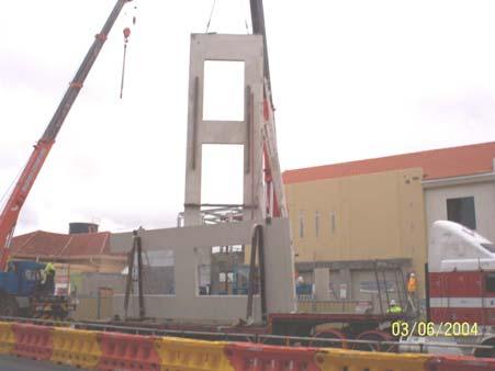 Fixing precast panels to the building The structure is constructed ahead of the