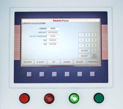 Smart controller All spindle functions are monitored and controlled by the microprocessor based system which oers following features: High definition colour LCD, touch screen10 Individual/group wise