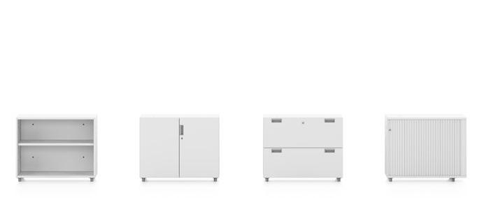 the workstation with integrated storage space.