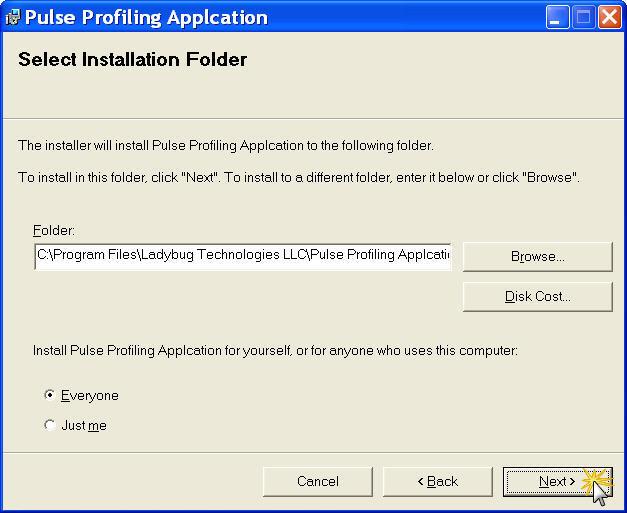 5. Select the installation folder location and user accessibility options. The default path is as shown below. Select Next to continue. Figure 3.