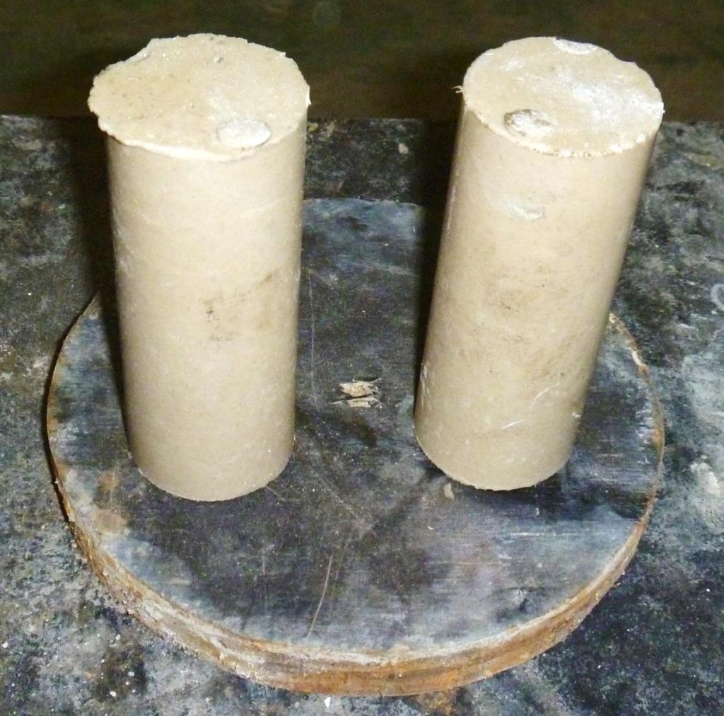 B Figure 31B-Two 40 mm diameter cast resin samples extruded