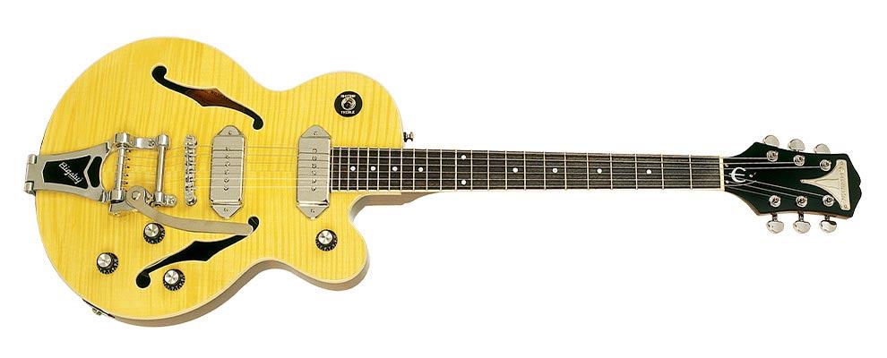 The WildKat is fitted with Epiphone P90 pickups which are loud and tonally on a par with the standard Gibson style P90s if not microphonic, sadly.