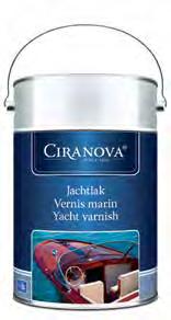 SOLVENT-BASED VARNISHES YACHT VARNISH Yacht varnish has a very high gloss, excellent water- and weather-resistance and a high scratch resistance.