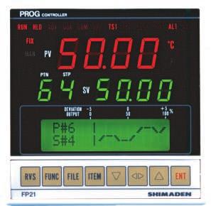 SHIMADEN PROGRAMMABLE CONTROLLER Shimaden, Temperature and Humidity Control Specialists SERIES FP21 High Accuracy ±0.1% Programmable 9 Patterns and 9 Steps (81 Steps Max.