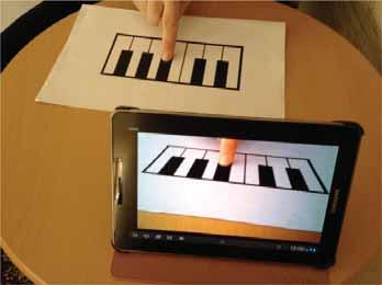 Augmented Reality Piano is an Android mobile application that utilizes real-time image processing and pattern recognition to provide simulated functionality to a hand drawing of piano keys that is