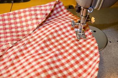9. Sew two basting lines, one ¼ and one ¾, from the top edge to gather the top of the sleeve. 10.