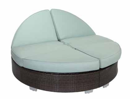 Signature Round Double Chaise SIG-B1PC3 The Signature Round Double Chaise is a highly functional chaise with four adjustable headrests and an umbrella portal in the middle of the bed.