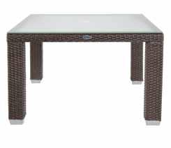 This table is topped with tempered glass in clear, frost or smoke colors.