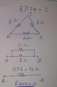 , and hence RAB = 12//6 = 4ohms Note : Please