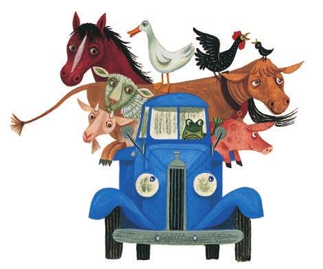 Let s Draw Blue and his animal friends are out for a drive. Are they in the countryside?