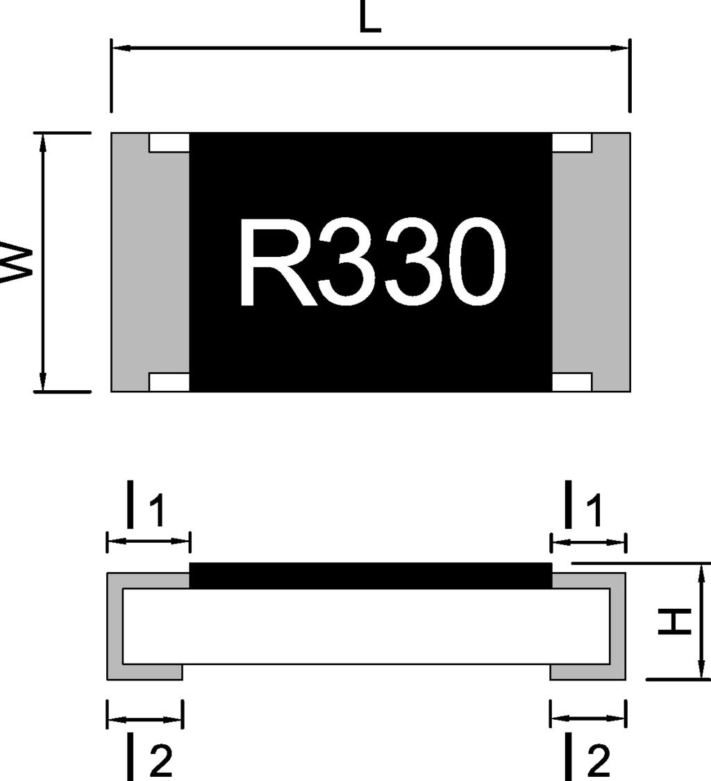 Low Ohm Thin Film Chip Resistor Type Dimension TR0805 / TR1206 / TR1210 TR2010 / TR2512 TR1218 TYPE L W H l 1 l 2 TR0805 2.