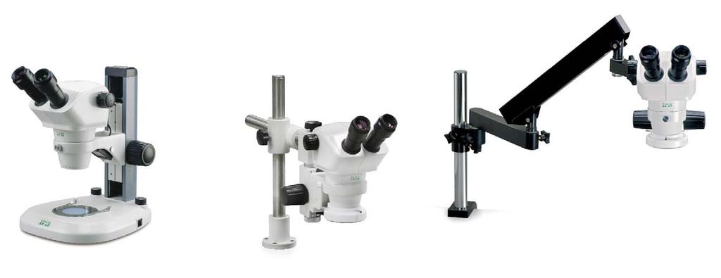 Greenough Stereo Microscope Bench Stand, compact and versatile Boom Mount, ideal for larger specimens Articulated Arm, for enhanced flexibility Low-profile base optimises ergonomics for reduced