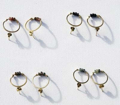 100% brass and stones Pack of 4 (1 of each color)