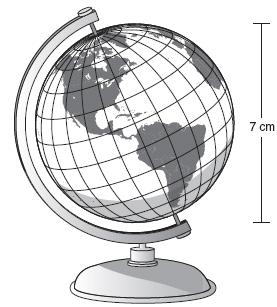 2005 October Exit 41) Mr. Martínez bought a solid-glass globe with a stand, as shown in the diagram below.
