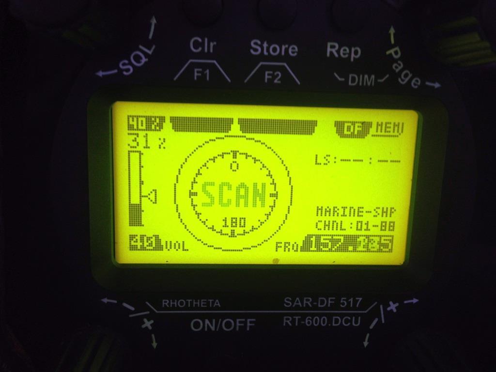 SCAN will show in the bearing window