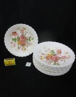 00 12 A set of 6 Pontesa (Spain) soup bowls and saucers sold with an