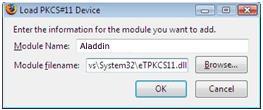 dll din locația C:\Windows\System32\eTPKCS11.dll Apoi efectuați click pe butonul OK. 6.