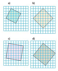 Ex. 3 Copy each square on grid paper. Find its area.