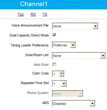 Channel Settings Normally a control radio can have only one channel but if the dispatcher has to talk to different groups that use the same RF channel the radio can use more channel positions but all