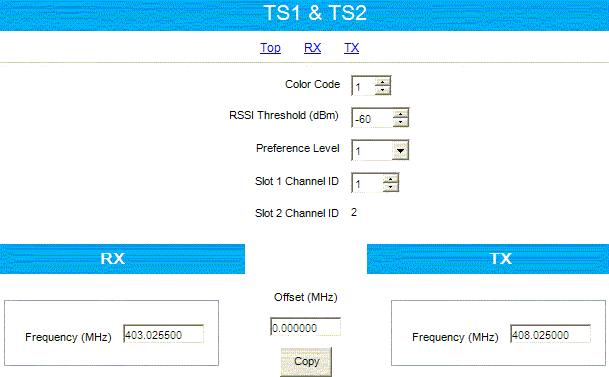 - For the Slot 1 Channel ID field select the value corresponding for each repeater so that it matches the trunking channels order in the radios Voice List.
