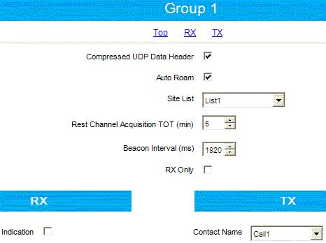 Figure 88 Subscriber Radios Personality Settings - Set the same TX admit criteria and in call criteria as for the ARS control radio.