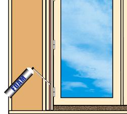 22 Seal Interior Seams with Low Expansion Foam Using Low Expanding Foam made for windows and doors, apply around the perimeter of the door, between the edges of the door frame and the wall framing.