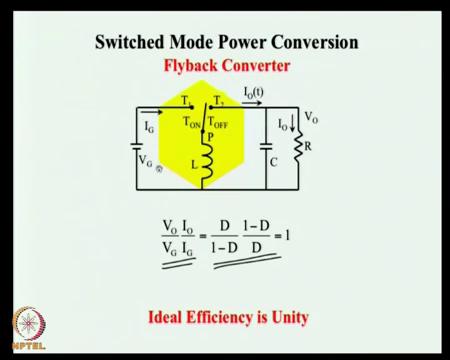 (Refer Slide Time: 34:42) The buck-boost converter also called as the fly back converter is a very popular converter which we will discuss much later. Many converters are derived from this topology.