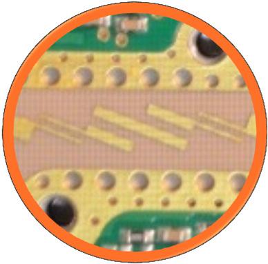 Printed Circuit Board Assembly (PCBA) Front View Mixer Eudyna 5111 Screw holes for RF shielding MMIC Power Amps (2) Eudyna FMM5059VU DC-DC Buck Convertor TI