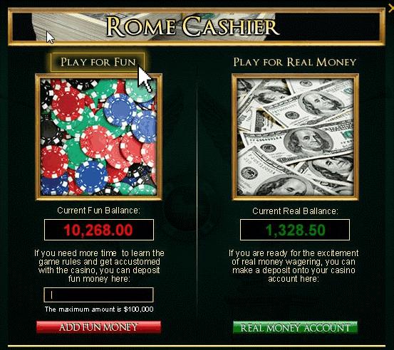 And Choose real money play I recommend you deposit $250 ( 190) since the casino has a bonus match of 200% up to $500 free, so that means if you deposit $250 they will also give you $500 for a bank