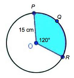 Homework 1. a. Find the exact value of the arc length of PQR!. b. Find the exact area of sector POR. 2.