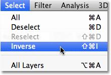Go to Select > Inverse.