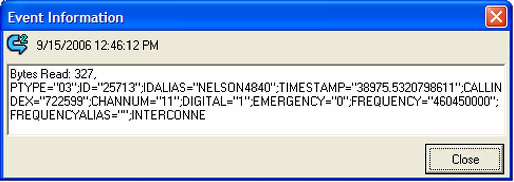 For example, this message shows the Bytes Read, and Packet Type (01=Heartbeat, 02=Current Control