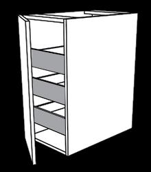 BASE CABINET CONFIGURATIONS - Doors, Drawers and Pull-Outs Cabinets are component based. Cabinet boxes, cabinet fronts, hardware (including drawer kits and hinges) and shelving are sold separately.
