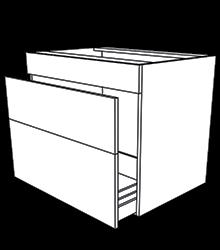 Base for Sink with 1 Door Base for Sink with Pull-out and 1 Fixed Front 24"W x 24"D x H 36"W x 24"D x H 2
