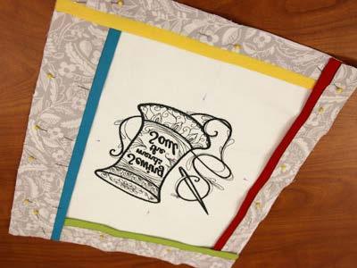 Top and bottom border: Print fabric - 12 3/4" x 1 1/2" Solid fabric - 12 3/4" x 1 1/4" Right border: Print fabric -
