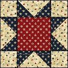 Using four Cream Stars B squares, one Spatter C square, and four flying geese, arrange the block patches as shown