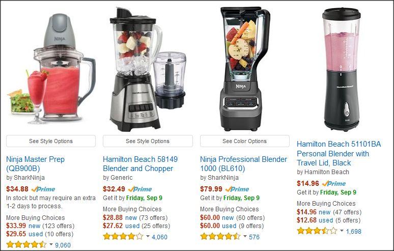 They type blender into the Amazon search bar and BAM! They are greeted with all this overwhelming information: Isn t that overwhelming to look at!